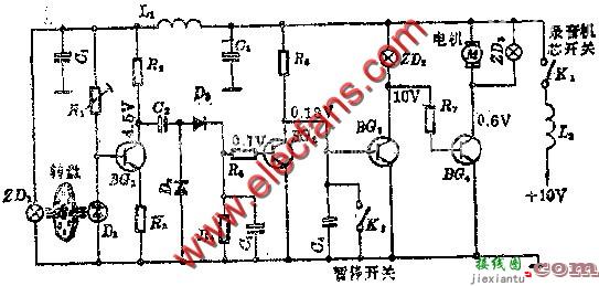 录音机全自动停机装置电路图  第1张