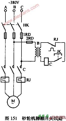 砂轮机脚踏开关电路图  第1张