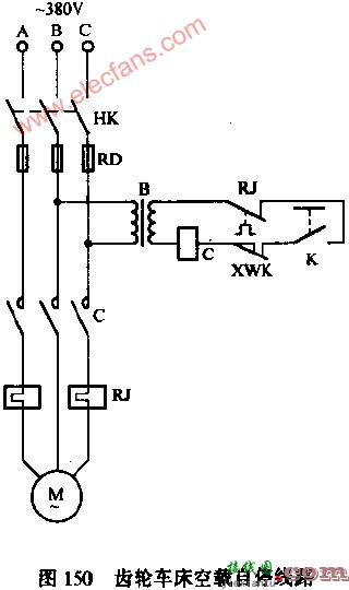 齿轮车床空载自停电路图  第1张