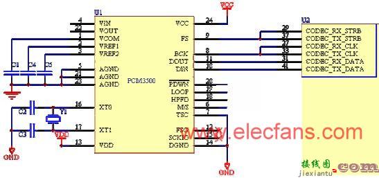 PCM3500与AMBE2000接口电路图  第1张