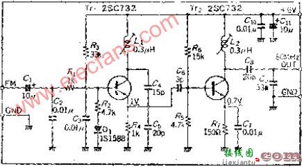 使调制电路简化的80MHZ FM信号发送电路  第1张