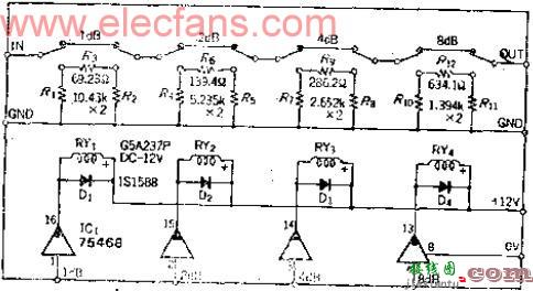 4个数据位可衰减0~15DB的可编程衰减器  第1张