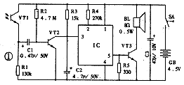 光控式语音警示电路  第1张