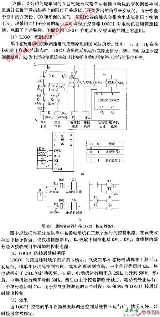 通用变频器外接LOGO！控制卷扬机图  第1张