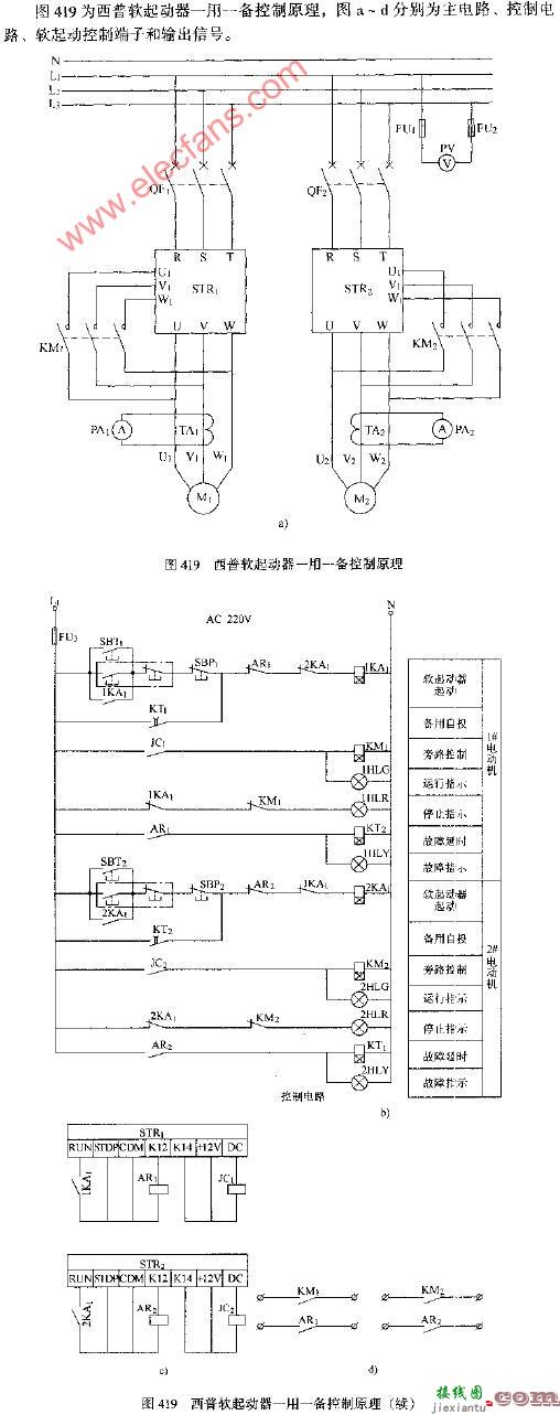 西普软起动器一用一备控制原理图  第1张