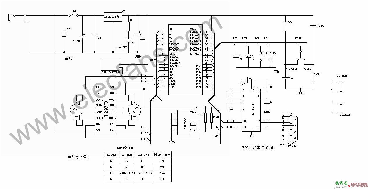 单片机+l293组成的电机驱动电路图  第1张