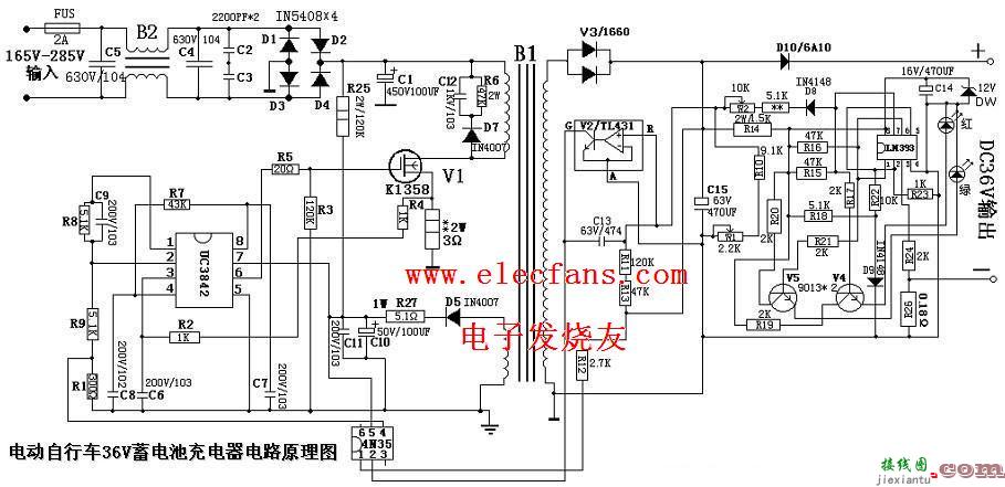 36v电动车电路图  第1张