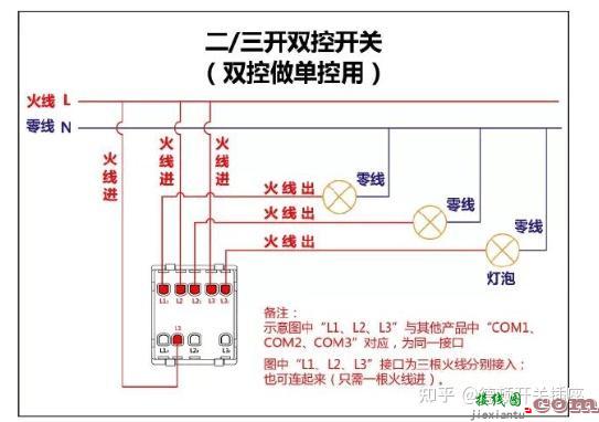 你想要的各种开关接线图都在这里：单控、双控、三控、四控  第8张