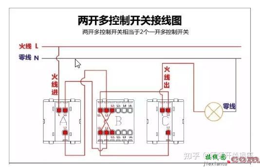 你想要的各种开关接线图都在这里：单控、双控、三控、四控  第9张