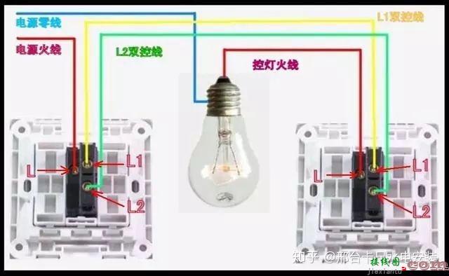 电工必备单控 双控 三控 四控开关接线图  第1张