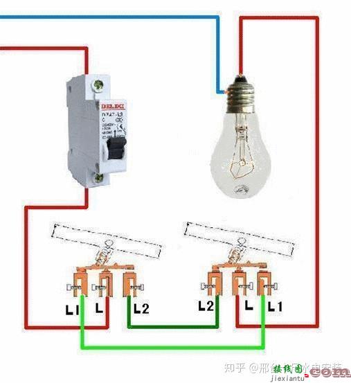 电工必备单控 双控 三控 四控开关接线图  第4张