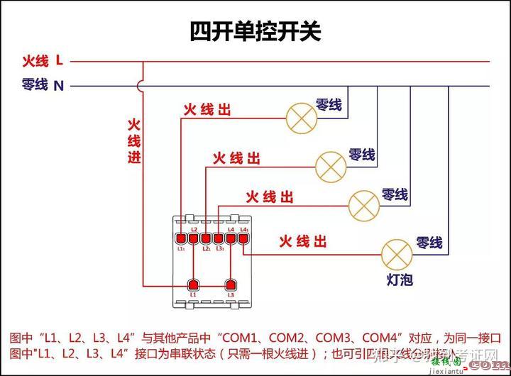 电工必备：全面的开关接线图,单控、双控、三控  第5张