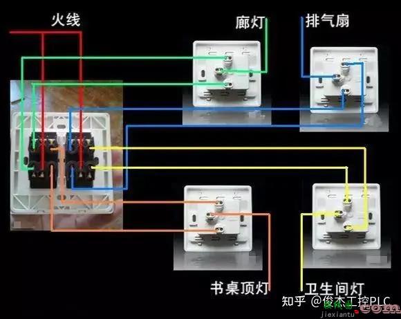 电气工程必备开关接线图：单控、双控、三控、四控  第9张