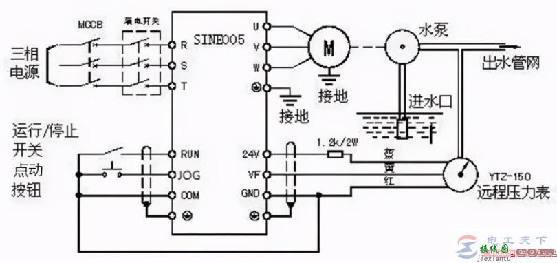 按钮控制变频器启停的接线方法  第4张