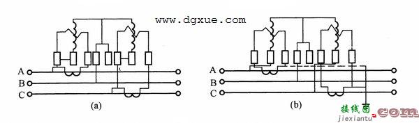 三相三线有功电表经过电流互感器测量电能接线图  第1张