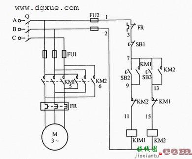 接触器互锁电动机正反转控制电路接线图  第1张
