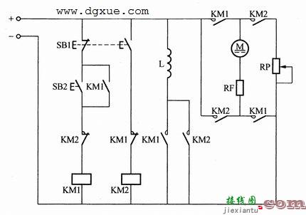 按钮控制直流电动机反接制动电路接线图  第1张
