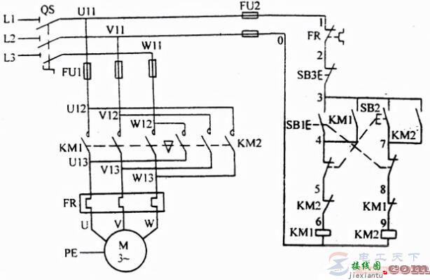 互锁正反转电路的两种方式，接触器与按钮互锁正反转  第2张
