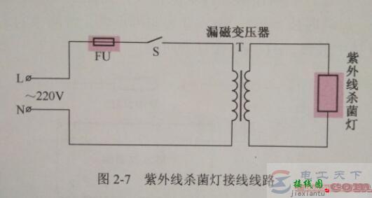 日光灯与白炽灯及紫外线杀菌灯等接线线路图  第6张