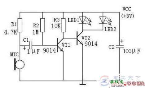 一例声控闪光灯电路的工作原理分析  第1张