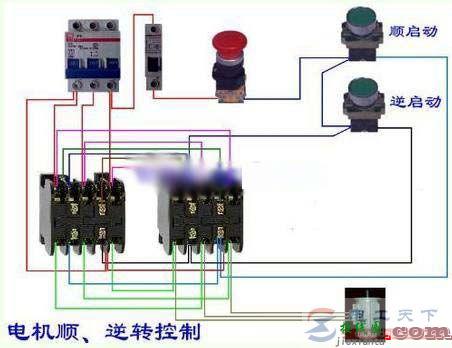 一例接触器控制电机正反转的电路图解  第3张