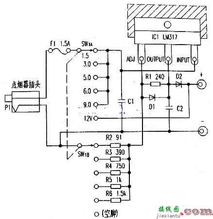 一例车载电源转换器的电路图  第1张