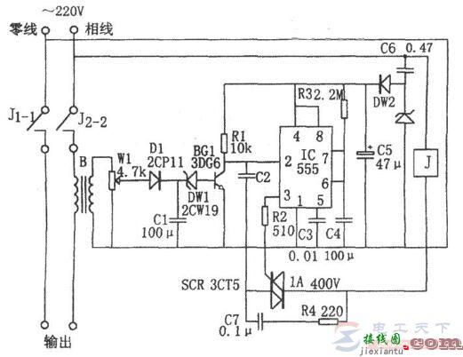 二例限流保护电路图：220V电源限流保护器与逆变电源限流保护电路  第1张