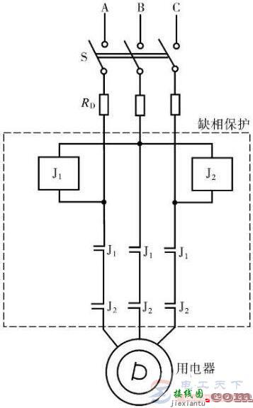 一例简单有效的电源缺相保护电路  第1张