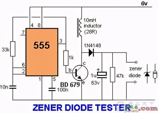 齐纳二极管测试器的简单电路图  第1张