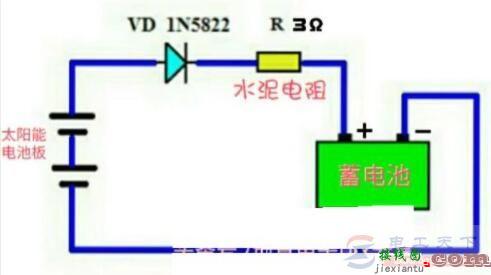 一例两块9V/10W太阳能充电的电路图  第1张