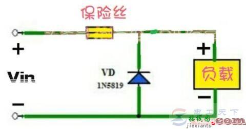 用保险丝与二极管制作防反接保护电路  第1张