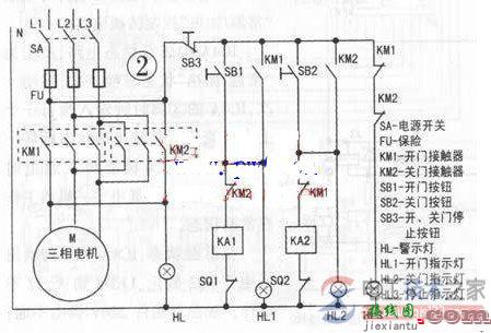 电动伸缩门继电控制电路图的分类与原理图  第2张