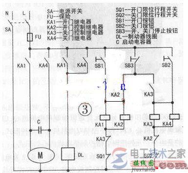 电动伸缩门继电控制电路图的分类与原理图  第3张