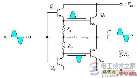 otl功率放大器电路原理图(B类SEPP.OTL电路)  第2张