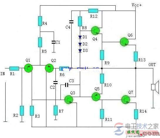 otl功率放大器电路原理图(B类SEPP.OTL电路)  第6张