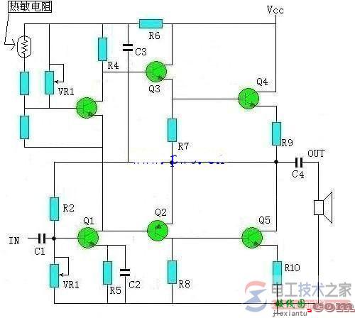 otl功率放大器电路原理图(B类SEPP.OTL电路)  第7张