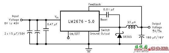 LM2676集成电路5v开关电源电路图  第1张