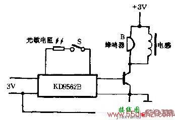 钱包光控防盗报警器电路图  第1张