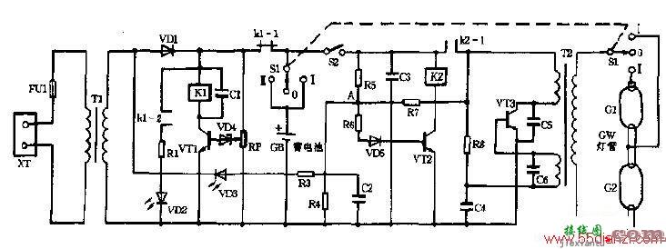 ZY-1型自动应急照明灯电路图  第1张