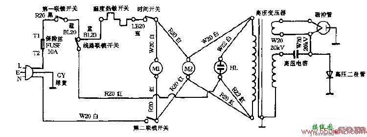 蚬华M50TA微波炉电路图  第1张