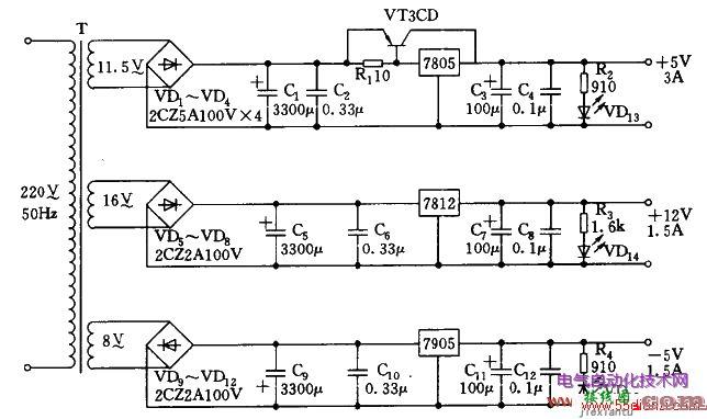 12v简易开关电源电路图  第1张