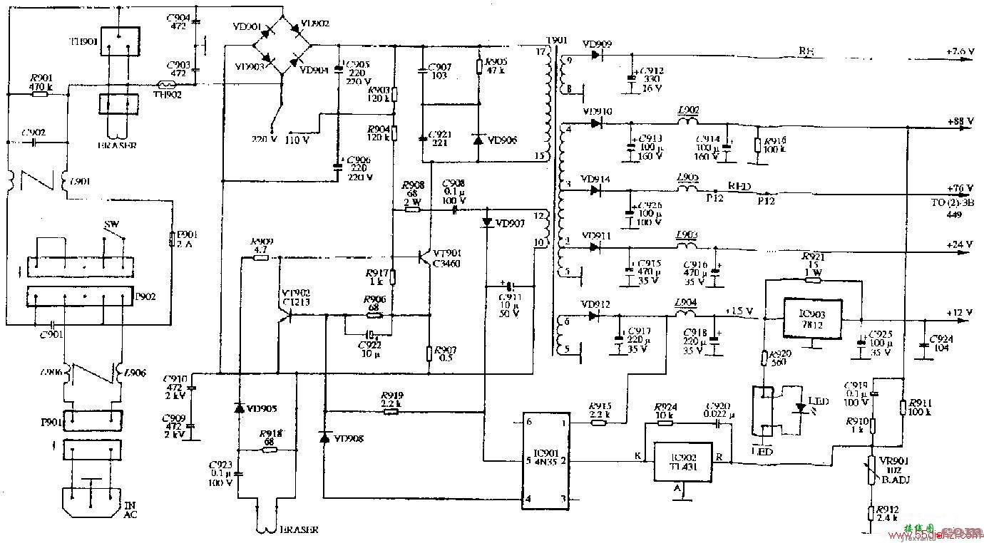 AST-5显示器电源电路图  第1张