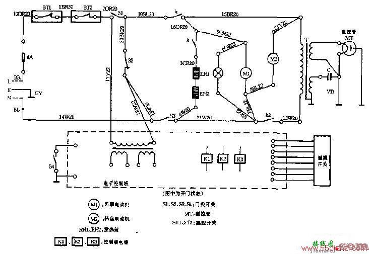 富士宝WG-8511电脑控制烧烤微波炉电路图  第1张