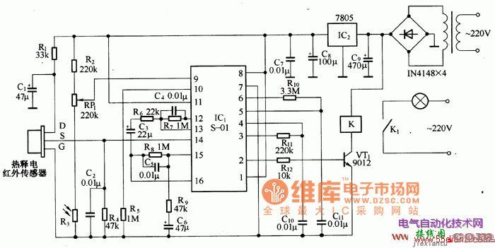 自动门控制电路图  第1张