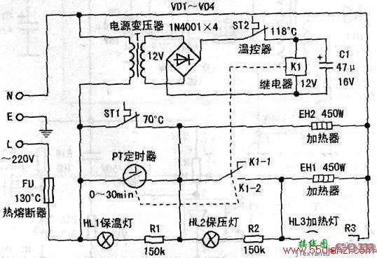 机械式电压力锅电路图图片