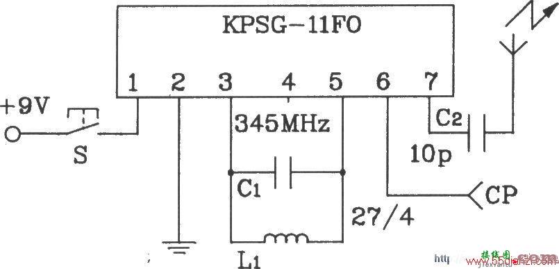 由KPSG-110F0/KPSG-11J0构成单路无线电发射电路图  第3张