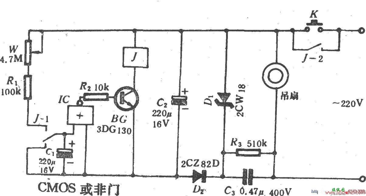 吊扇定时电路图  第1张