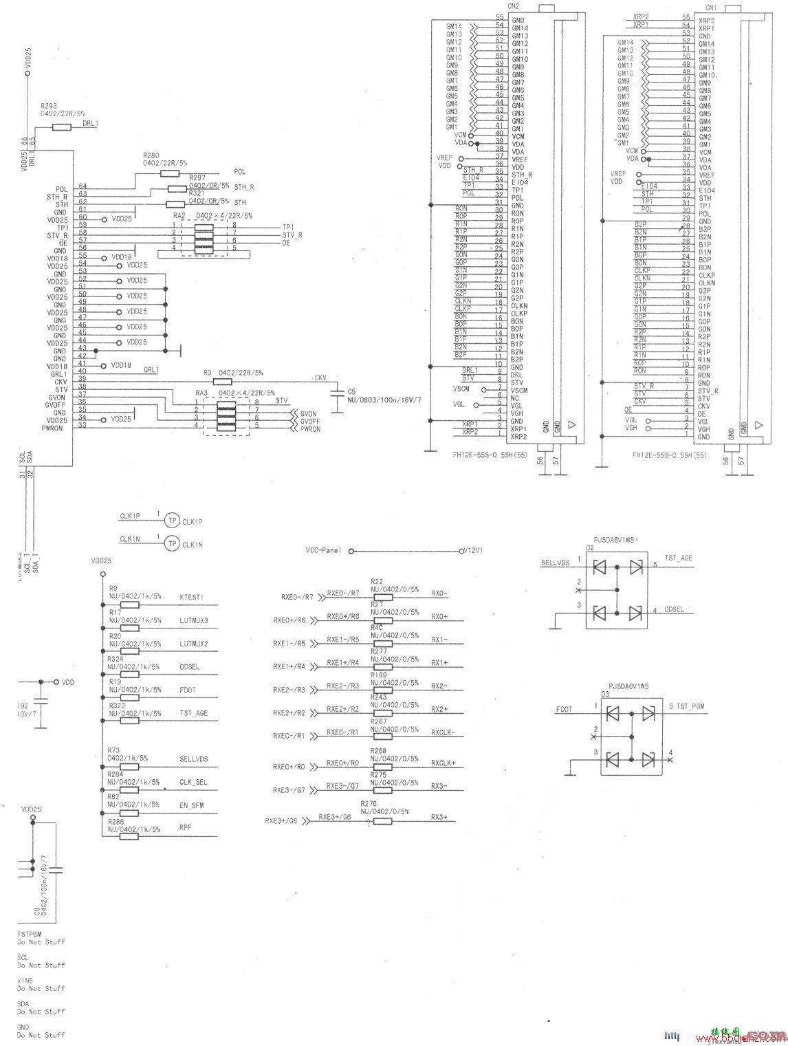 奇美V315B3-L01屏逻辑板电路图  第2张