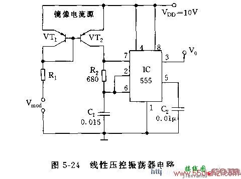 用NE555的线性压控振荡器电路图  第1张