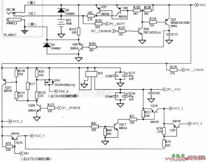 德生PL-600收音机内电源电路图  第1张